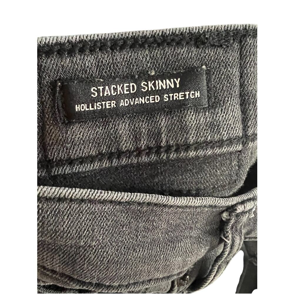 Hollister Distressed Jeans Mens Size 28x30 Staked Skinny Advanced Stretch Black - Picture 5 of 6